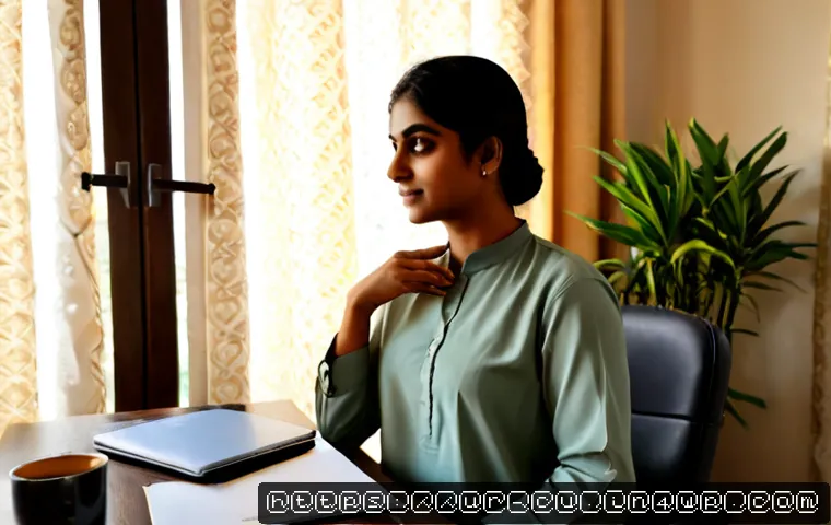 Home 10 생체 반응 자기 조절법과 인간 관계의 발전 - Photorealistic calm self-regulation scene in a modern Pakistani home office, an adult Urdu-speaking ...
